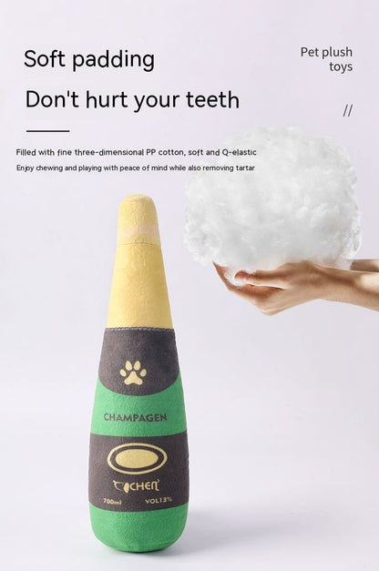 Champagne Bottle Dog Bite Toy