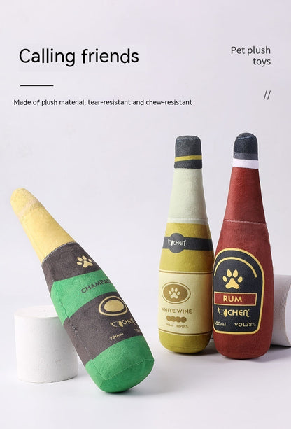 Champagne Bottle Dog Bite Toy
