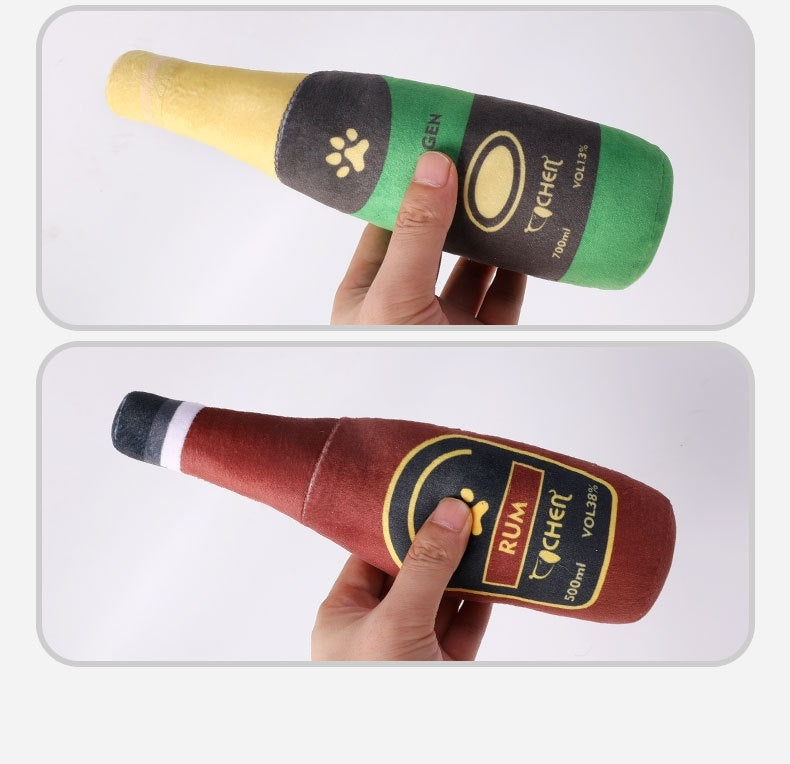 Champagne Bottle Dog Bite Toy