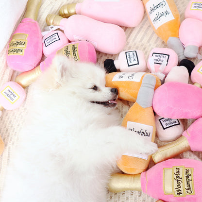 Wine & Perfume Bottle Plush Dog Toy