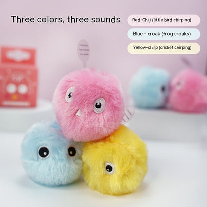 Pet Gravity Plush Calling Ball Cat Toy Interactive Soft Play Ball