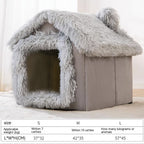 Autumn & Winter Cozy Closed Cat Kennel Bed