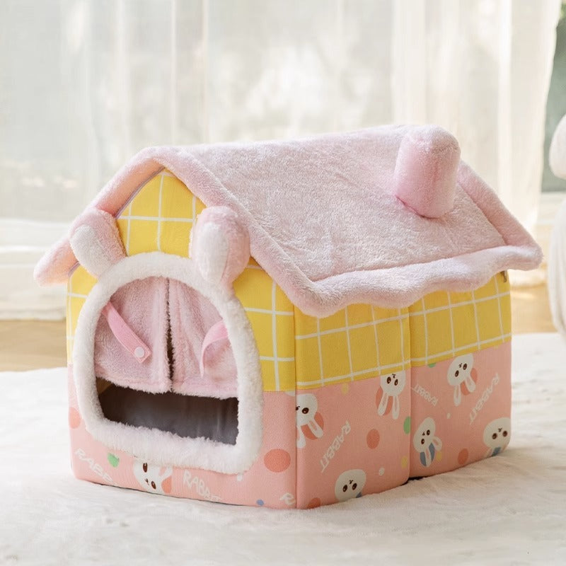 Autumn & Winter Cozy Closed Cat Kennel Bed