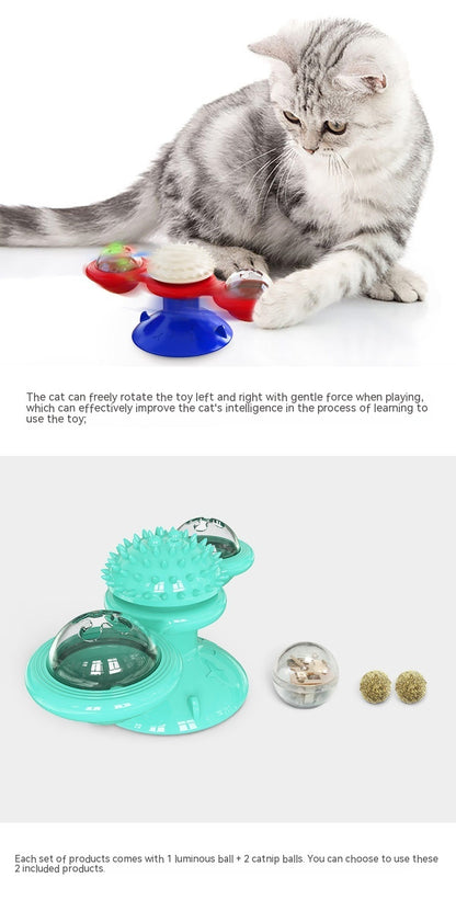 Turning Windmill Cat Teaser Toy Rotating Interactive Play