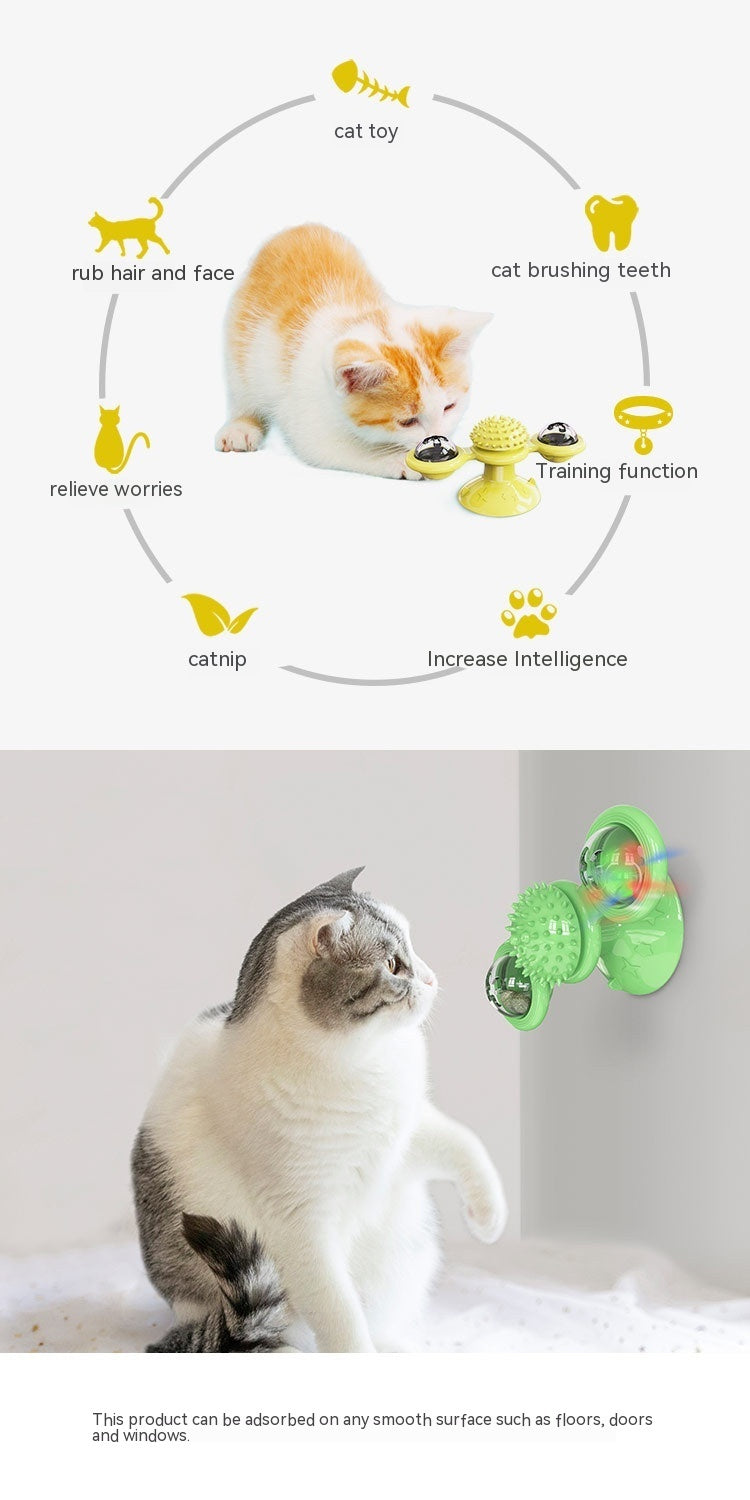 Turning Windmill Cat Teaser Toy Rotating Interactive Play