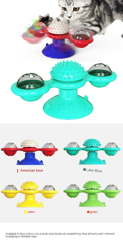 Turning Windmill Cat Teaser Toy Rotating Interactive Play