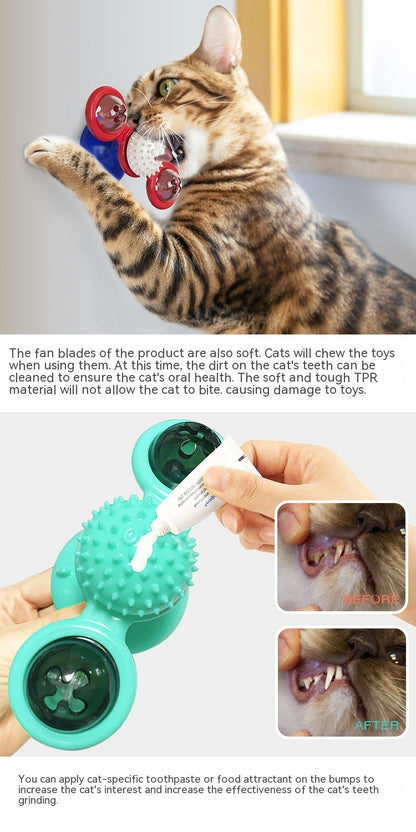 Turning Windmill Cat Teaser Toy Rotating Interactive Play
