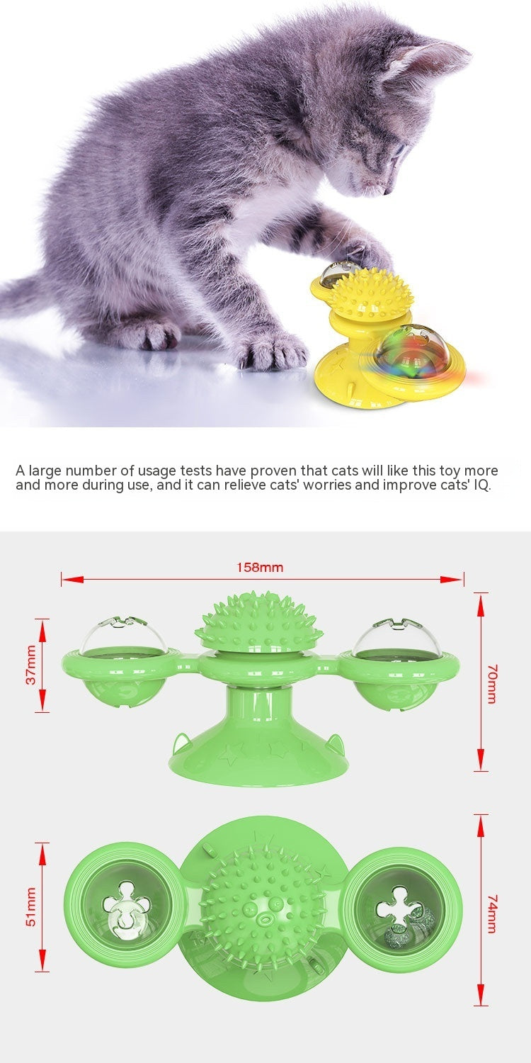 Turning Windmill Cat Teaser Toy Rotating Interactive Play