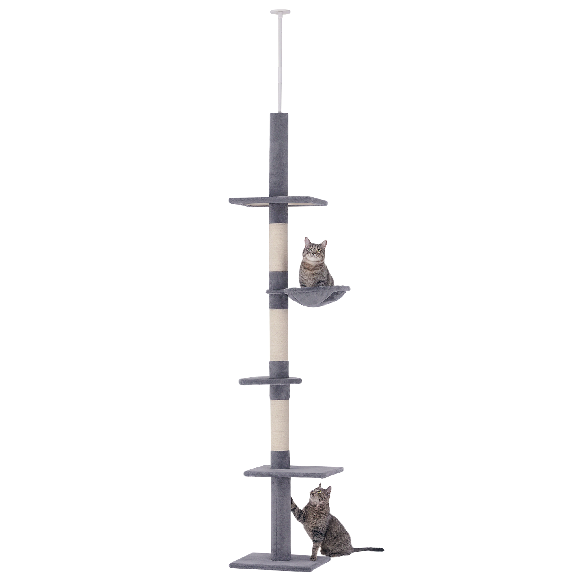 ToyTigris 5-Tier Adjustable Floor to Ceiling Cat Tree