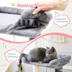 Small 4-in-1 Cat Tree Tower With Self-grooming