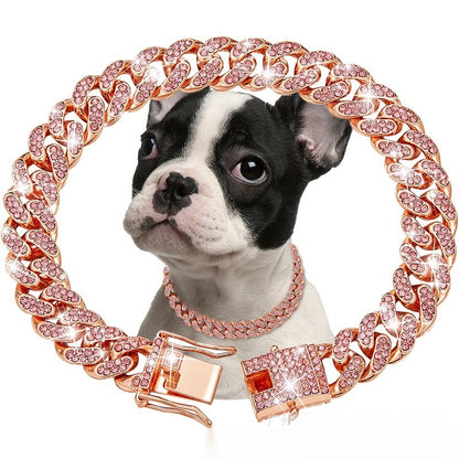 Pet Diamond Collar Cuban Link Necklace