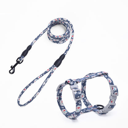 Cat I-Shaped Chest Harness Adjustable Cotton Harness for Cats