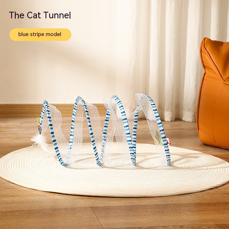 ToyTigris Folded Spring Type Cat Tunnel