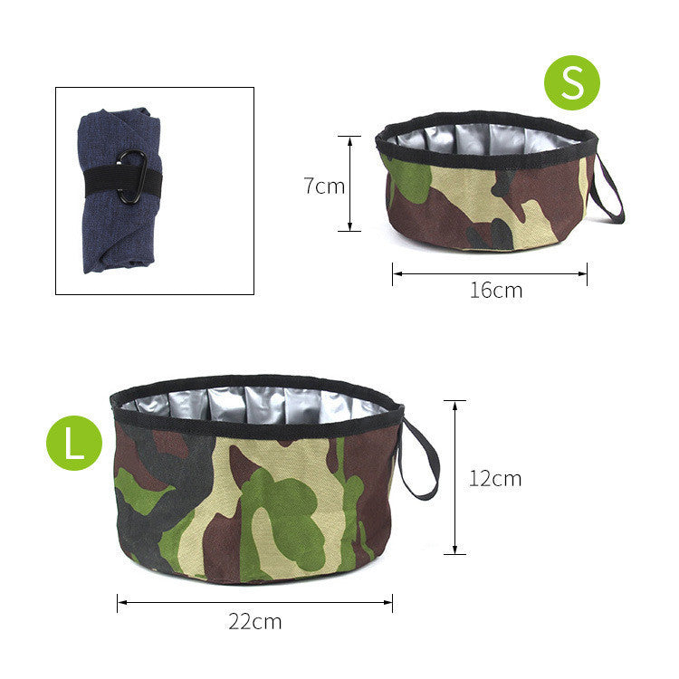 Oxford Cloth Outdoor Dog Food Bowl Portable & Durable