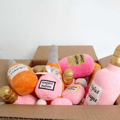 Wine & Perfume Bottle Plush Dog Toy