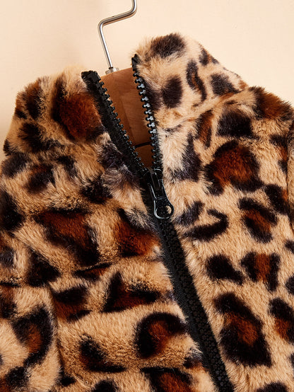 Warm Leopard Print Dog Jacket – Acrylic Pet Coat