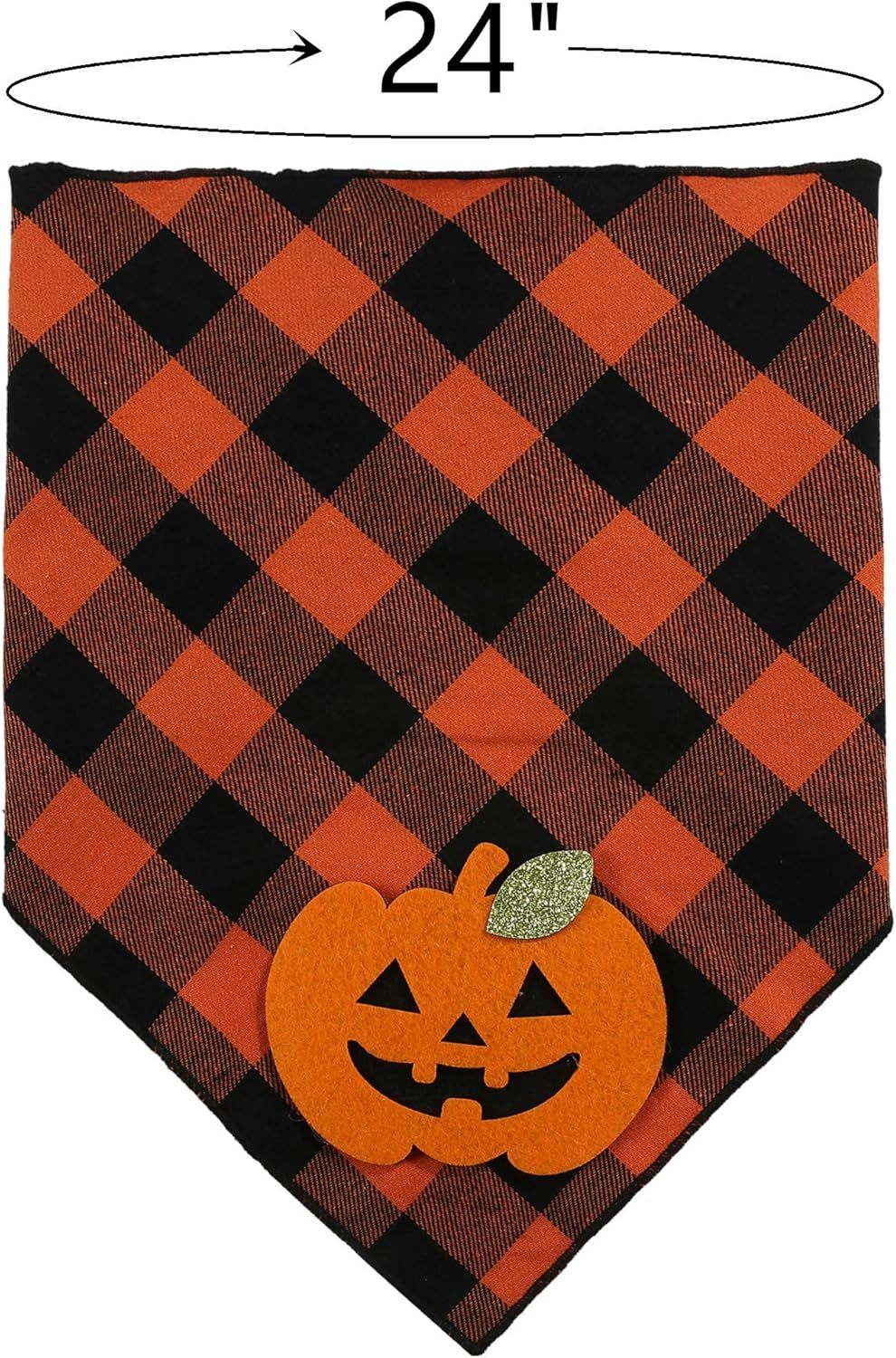 Halloween Pumpkin Dog Plaid Bandana