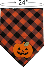 Halloween Pumpkin Dog Plaid Bandana