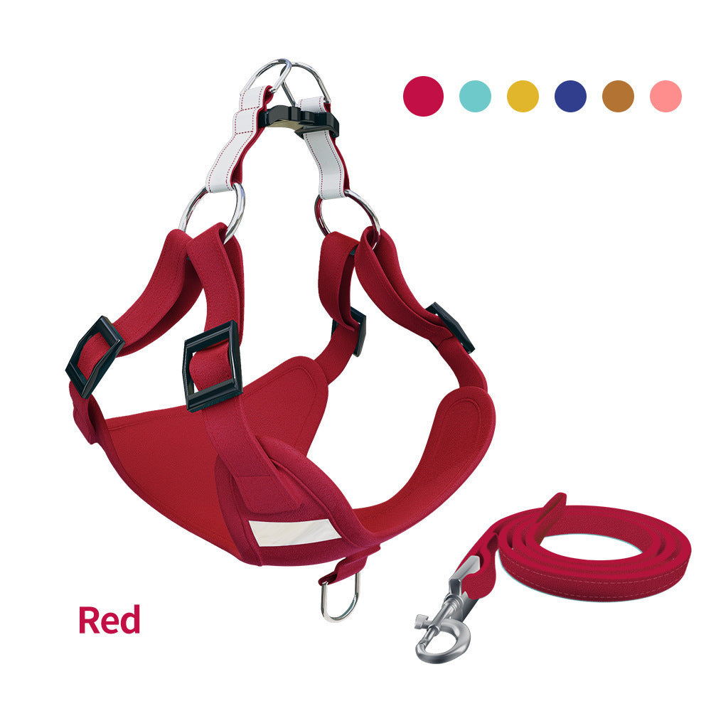 Reflective LED Dog Harness & Leash Vest – No-Pull Adjustable Chest Strap Set