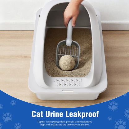 Stainless Steel Cat Litter Box Scoop And Mat Included