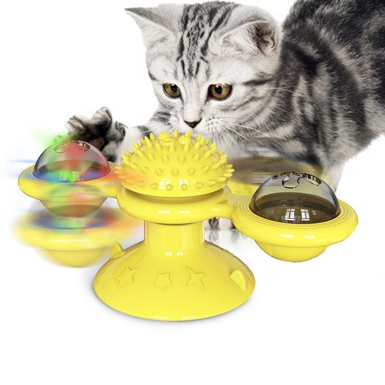 Drehbare Windmühlen-Katzenangel Rotierendes interaktives Spielzeug
