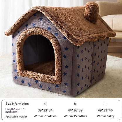 Autumn & Winter Warm Cat Bed Cozy Closed Cat Kennel