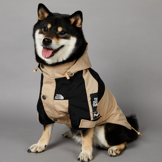 Khaki Dog Pet Shell Jacket – Polyester Dog Coat