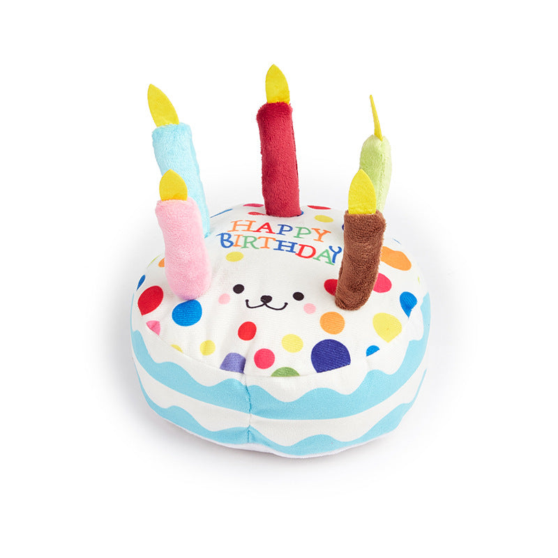 Plush Birthday Cake Dog Toy