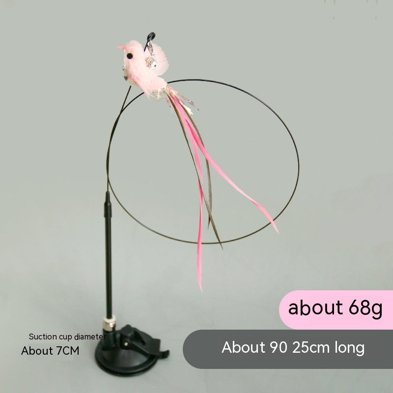 Handsfree Long Stick Feather Cat Toy Interactive Play for Cats