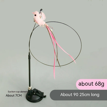 Handsfree Long Stick Feather Cat Toy Interactive Play for Cats