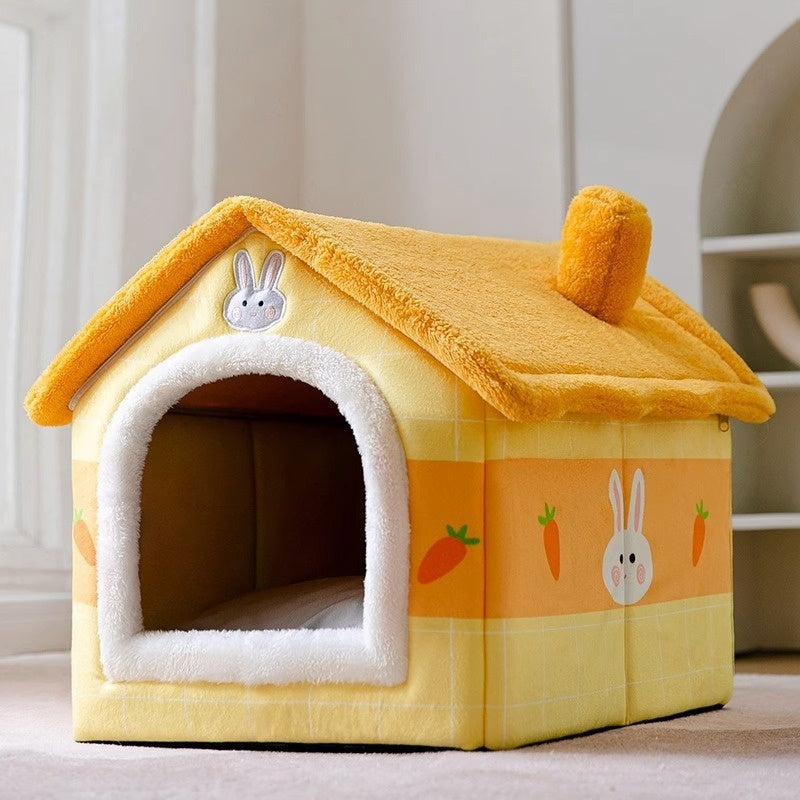 Autumn & Winter Cozy Closed Cat Kennel Bed