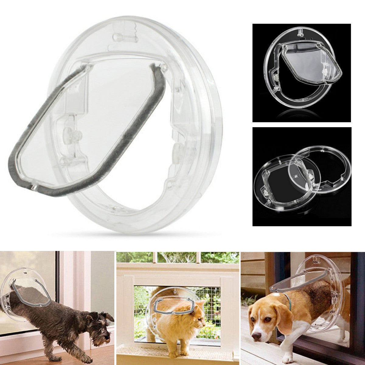 Round Flap Pet Door – 4-Way Lockable