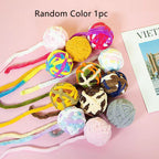Colorful Wool Bell Ball Cat Toy Interactive Plush Play for Cats