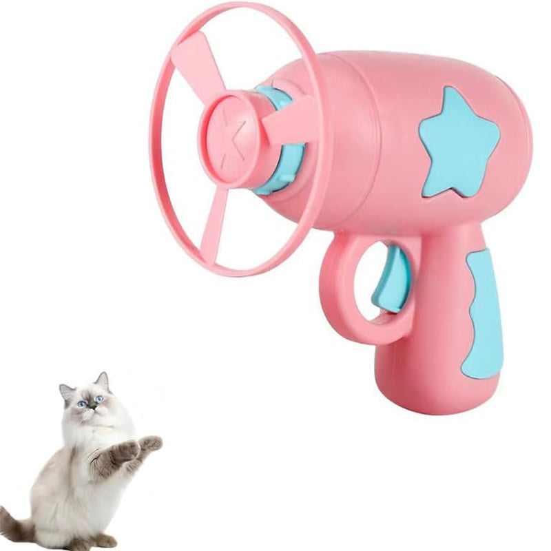 Interactive ToyTigris Cat Toy Gun with Spinning Frisbee Fun