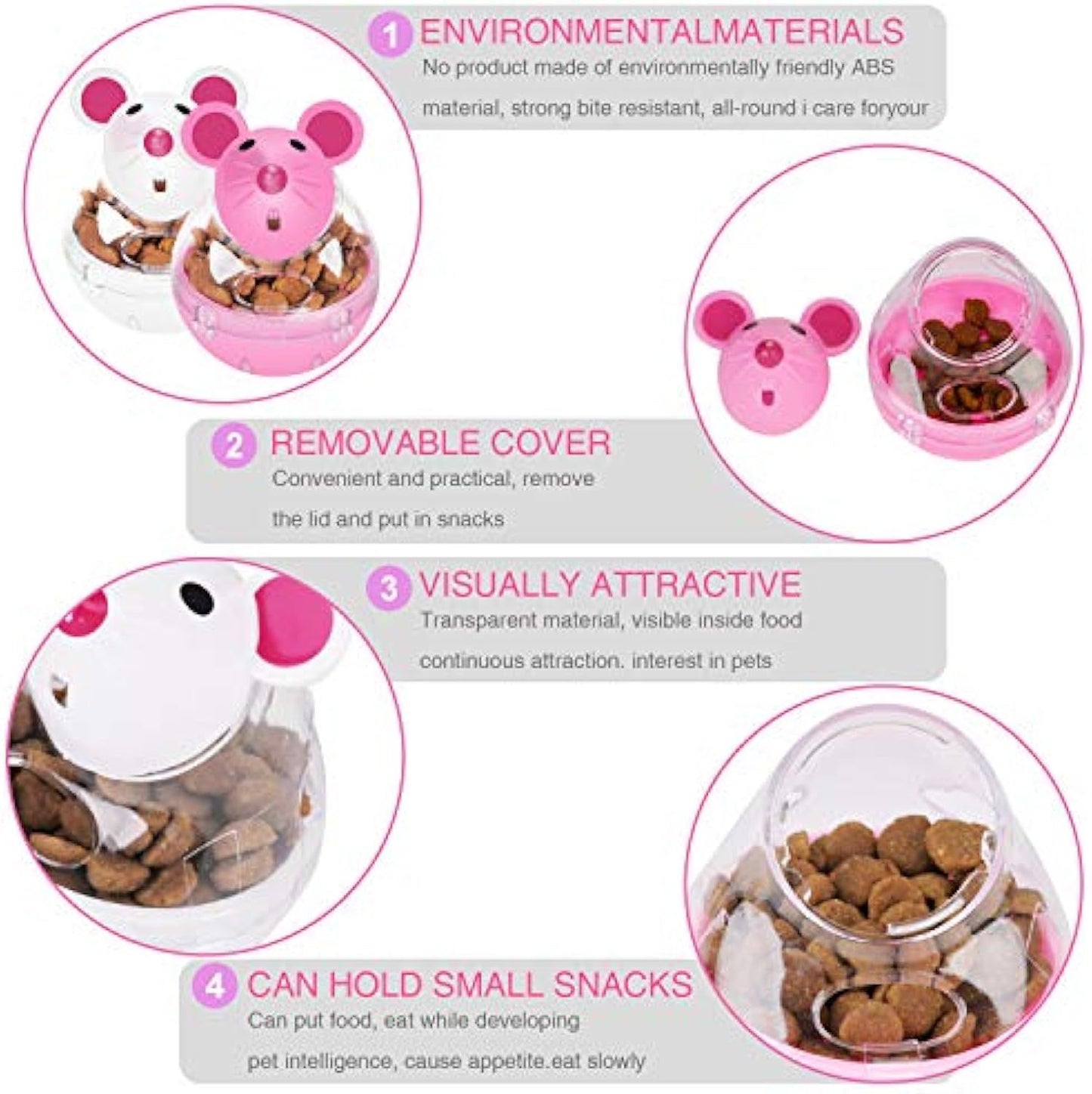 Mice-Shaped Cat Treat Feeder Interactive Food Toy for Cats