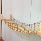 Pine wall hanging bridge cat toy