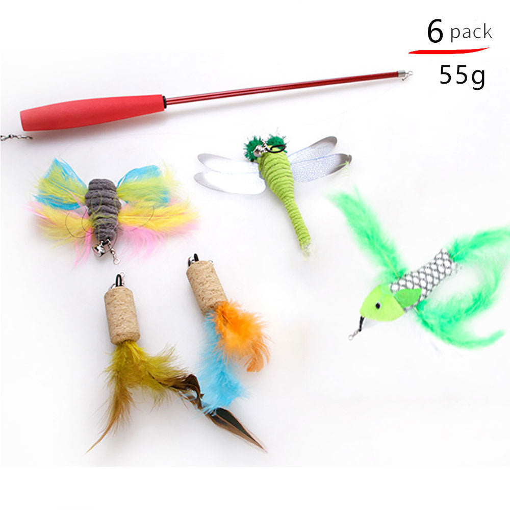 Variety Pack of Cat Toys Plush, Feather & Interactive Play Set