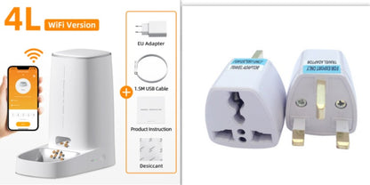 ROJECO 4L Automatic Pet Feeder  WiFi & Button Control for Cats & Dogs