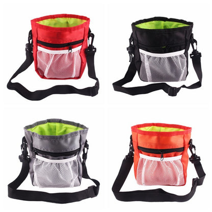 Drawstring Pocket Design Dog Pouch Walking Food Treat Snack Bag