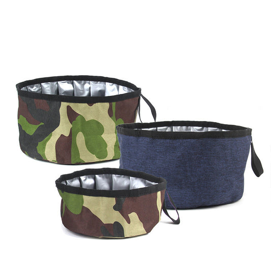 Oxford Cloth Outdoor Dog Food Bowl Portable & Durable