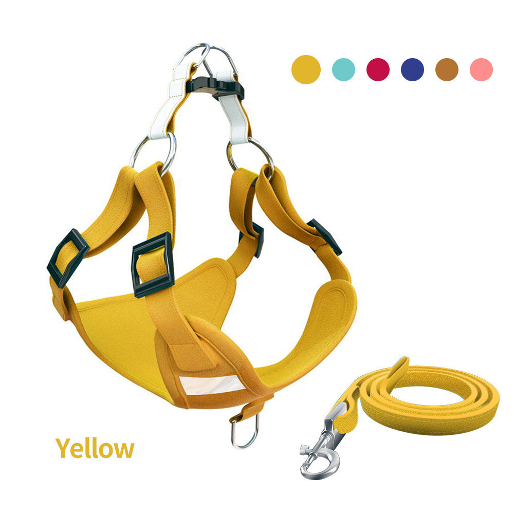 Reflective LED Dog Harness & Leash Vest – No-Pull Adjustable Chest Strap Set