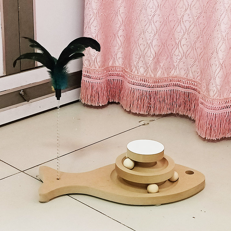 Solid Wood Cat Scratcher With Catnip