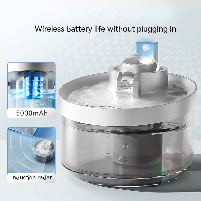 Wireless Cat Water Fountain Rechargeable Automatic Pet Feeder