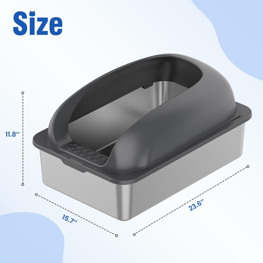 Stainless Steel Cat Litter Box Scoop And Mat Included