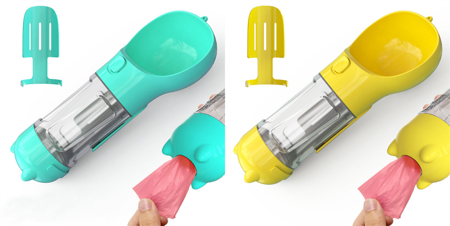 3 In 1 Pet Water Bottle Feeder Bowl Garbage Bag