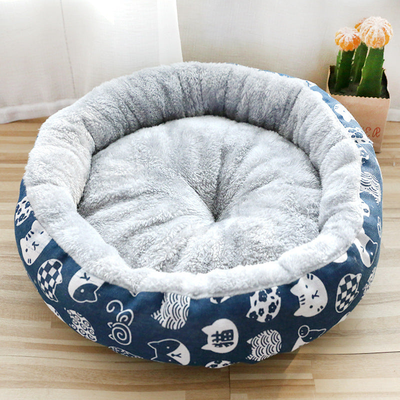 Hund- und Katzenbett mit runder Watte gepolstert