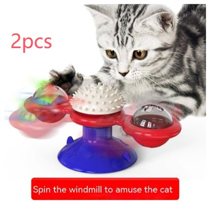 Turning Windmill Cat Teaser Toy Rotating Interactive Play