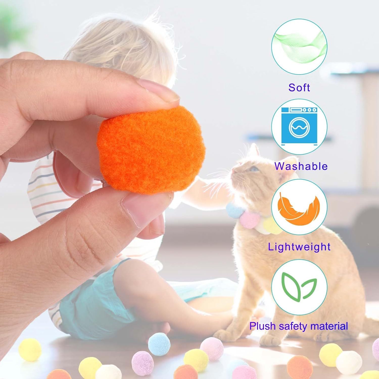 Cat Toy Ball Launcher Gun Interactive Plush Ball Shooter for Cats