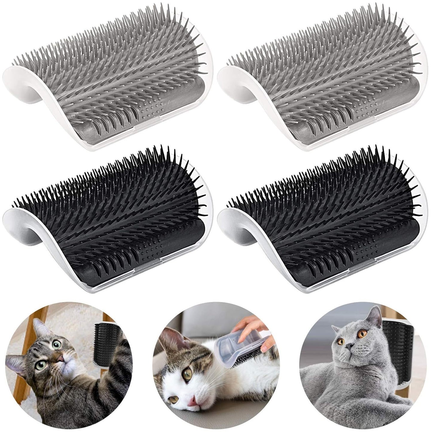 Cat Self-Groomer Corner Wall Hair-Removing Massage Brush