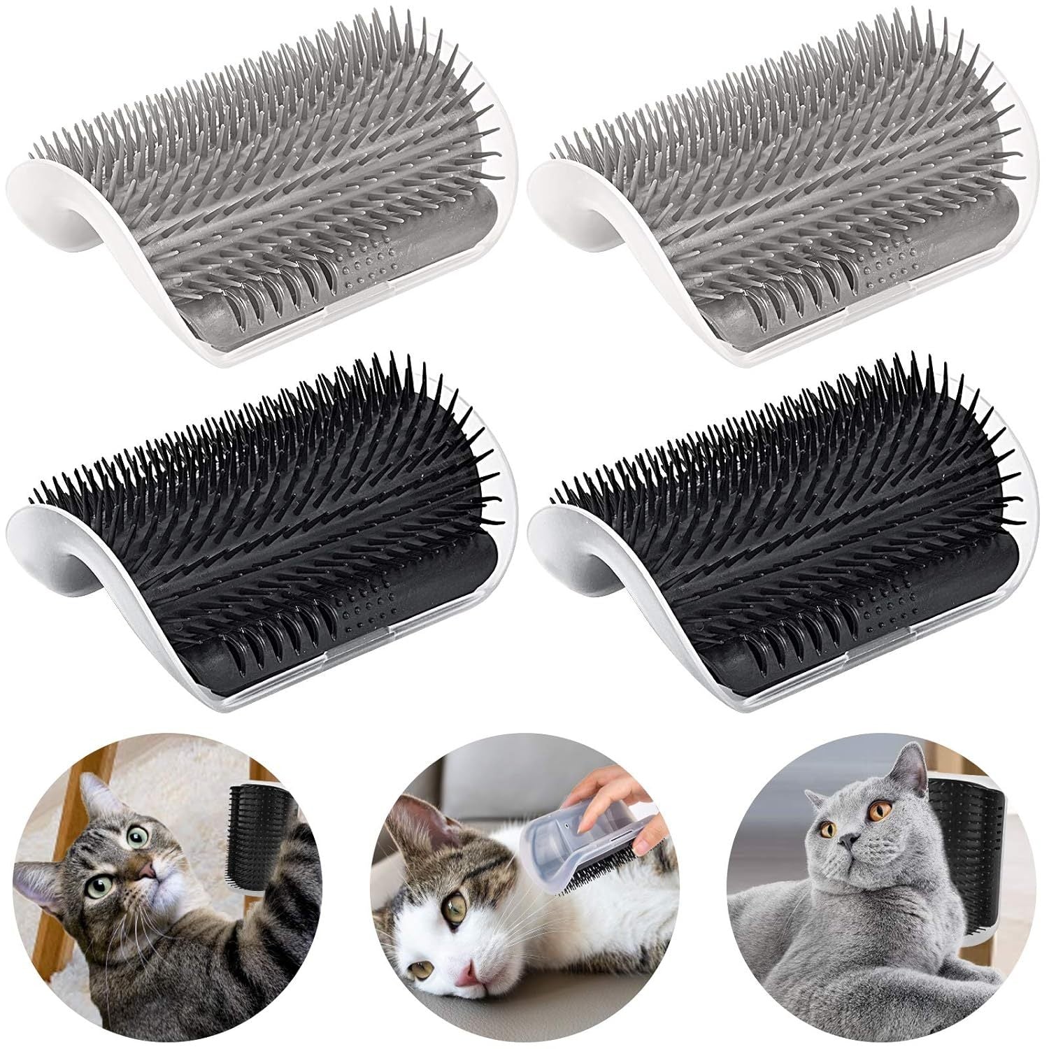 Cat Self-Groomer Corner Wall Hair-Removing Massage Brush